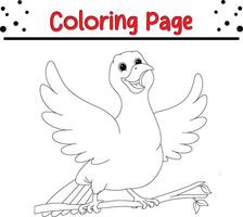 mignonne Colombe oiseau coloration livre page pour les enfants vecteur