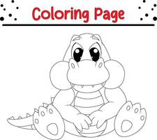 content bébé crocodile coloration livre page pour enfants. vecteur