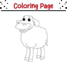 mignonne mouton coloration livre page pour les enfants vecteur