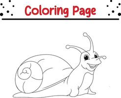 mignonne escargot coloration page pour enfants. noir et blanc illustration pour coloration livre vecteur
