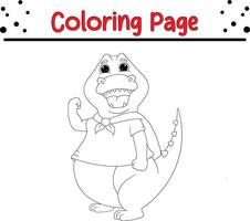 mignonne super-héros crocodile coloration livre page pour les enfants vecteur