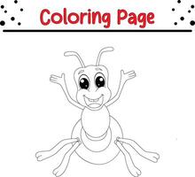 mignonne fourmi coloration livre page pour enfants. vecteur