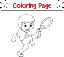 garçon en jouant Football coloration livre page pour enfants. vecteur