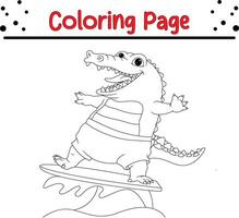 content crocodile coloration livre page pour les enfants vecteur