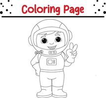 astronaute coloration livre page pour les enfants vecteur