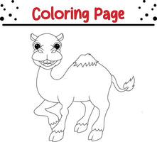 content chameau coloration page pour enfants. noir et blanc illustration pour coloration livre vecteur