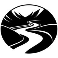 rivière avec Montagne logo concept plat style illustration vecteur