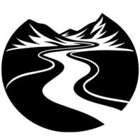 rivière avec Montagne logo concept plat style illustration vecteur