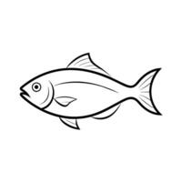 minimaliste poisson logo plat style illustration vecteur