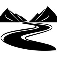 rivière avec Montagne logo concept plat style illustration vecteur