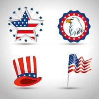 chapeau d'étoile d'aigle et drapeau des états-unis conception de vecteur de jour des présidents heureux