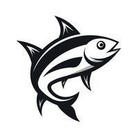 minimaliste poisson logo plat style illustration vecteur