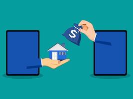 acheter une maison avec en espèces ou hypothèque vecteur