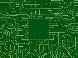 circuit planche Contexte avec vert et or lignes vecteur