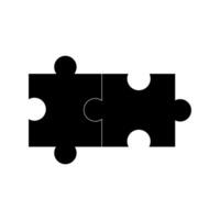 deux noir pièces de puzzle sont montré ensemble vecteur