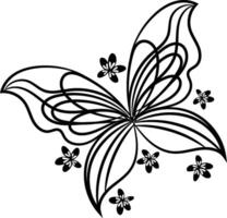 magnifique papillon contour illustration vecteur