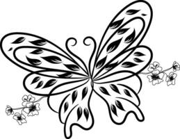 magnifique papillon contour illustration vecteur