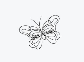 contour de papillon avec collection de détails dessinés vecteur