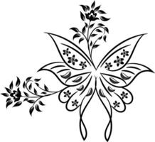 magnifique papillon contour illustration vecteur