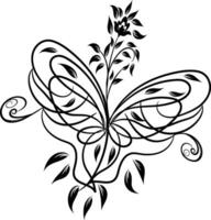 magnifique papillon contour illustration vecteur