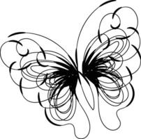 magnifique papillon contour illustration vecteur