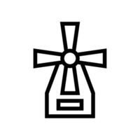 Moulin à vent ligne icône gratuit symbole vecteur