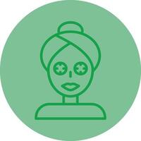 faciale masque vert ligne cercle icône conception vecteur