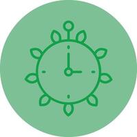 l'horloge vert ligne cercle icône conception vecteur