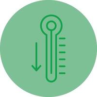 thermomètre vert ligne cercle icône conception vecteur