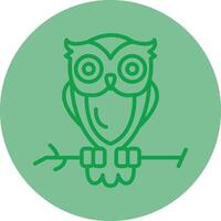 hibou vert ligne cercle icône conception vecteur