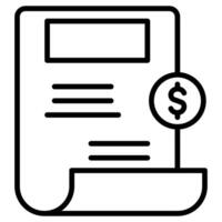 facture Payer icône ligne illustration vecteur