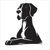 génial Danois chien - une génial Danois digne visage illustration dans noir et blanc vecteur