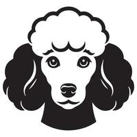 caniche chien logo - une digne caniche chien visage illustration dans noir et blanc vecteur