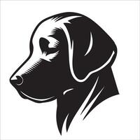 une pensif Labrador retriever visage silhouette sur une blanc Contexte vecteur