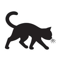 chat silhouette - une espion chat illustration sur une blanc Contexte vecteur