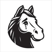 cheval visage - nostalgique cheval visage illustration logo concept vecteur