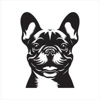 français bouledogue - une gracieux français bouledogue visage illustration logo concept conception vecteur