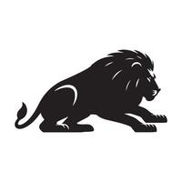 Lion silhouette - chasse Lion illustration sur une blanc Contexte vecteur