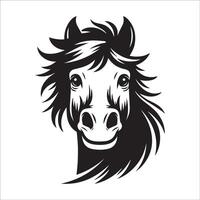 cheval visage - reconnaissant cheval visage illustration logo concept vecteur