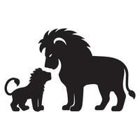 Lion silhouette - une Lion famille illustration sur une blanc Contexte vecteur