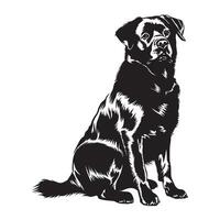 protecteur rottweiler chien illustration dans noir et blanc vecteur