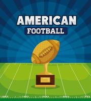 affiche de football américain avec trophée dans le champ vecteur
