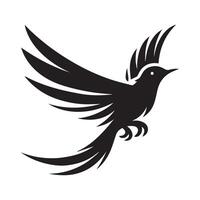 oiseau silhouette - une oiseau sur air illustration sur une blanc Contexte vecteur