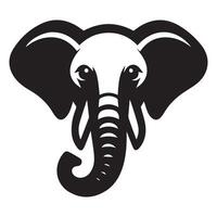 curieuse l'éléphant visage illustration dans noir et blanc vecteur