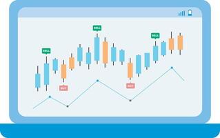 Stock marché chandelier financier une analyse vecteur