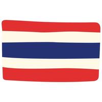 Thaïlande drapeau mignonne sur une blanc arrière-plan, illustration. vecteur