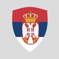 Serbie drapeau dans bouclier forme Cadre vecteur
