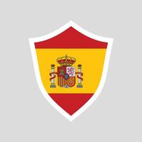 Espagne drapeau dans bouclier forme Cadre vecteur