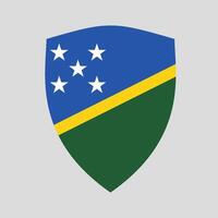 Salomon îles drapeau dans bouclier forme vecteur