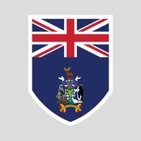 Sud Géorgie et le Sud sandwich îles drapeau dans bouclier forme vecteur